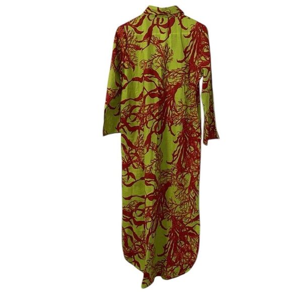 Modaposa Green & Pink Cotton Maxi Dress(Size Medium) - Picture 3 of 8